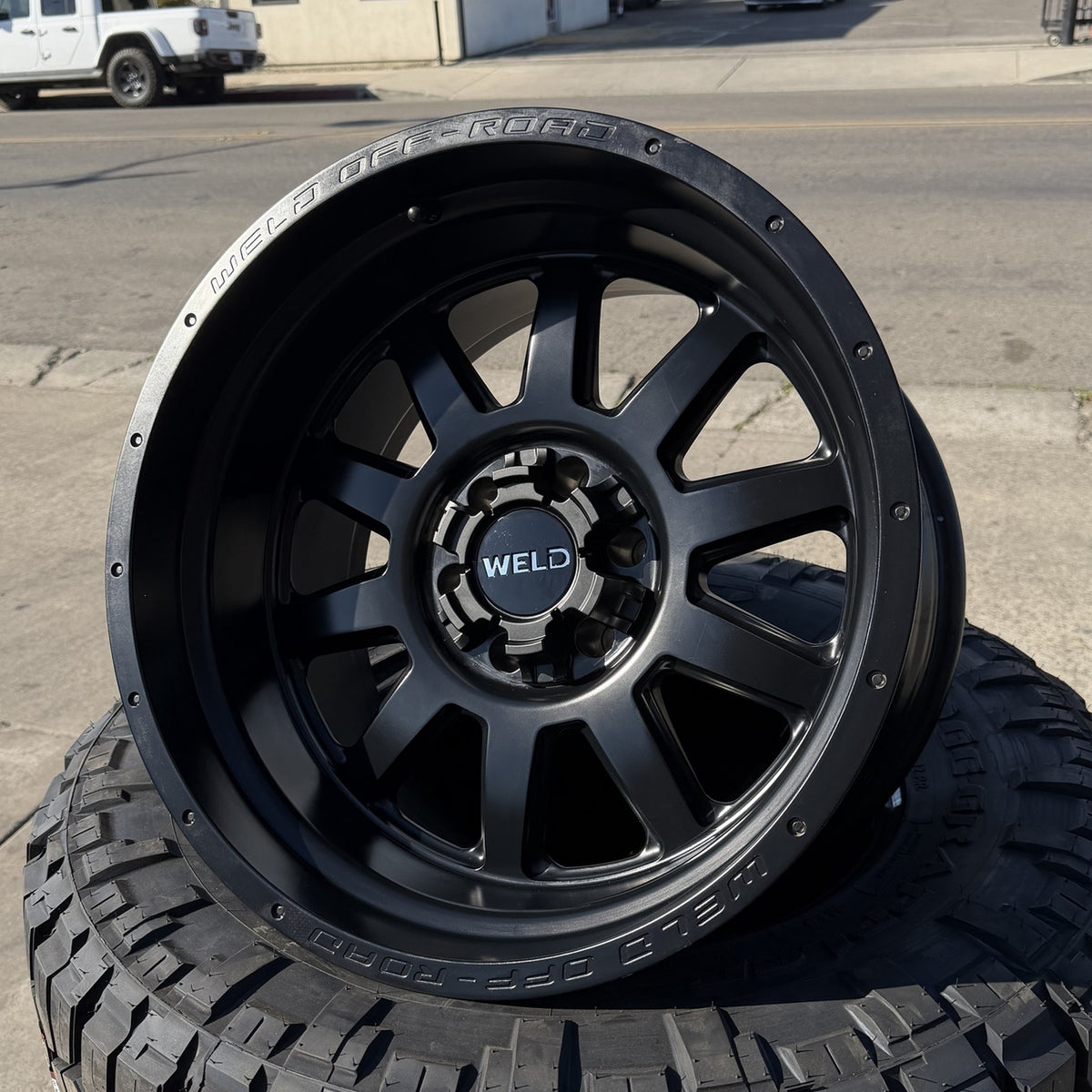 Weld Off-Road Stealth 20x12 -44 satin black wheel angle view