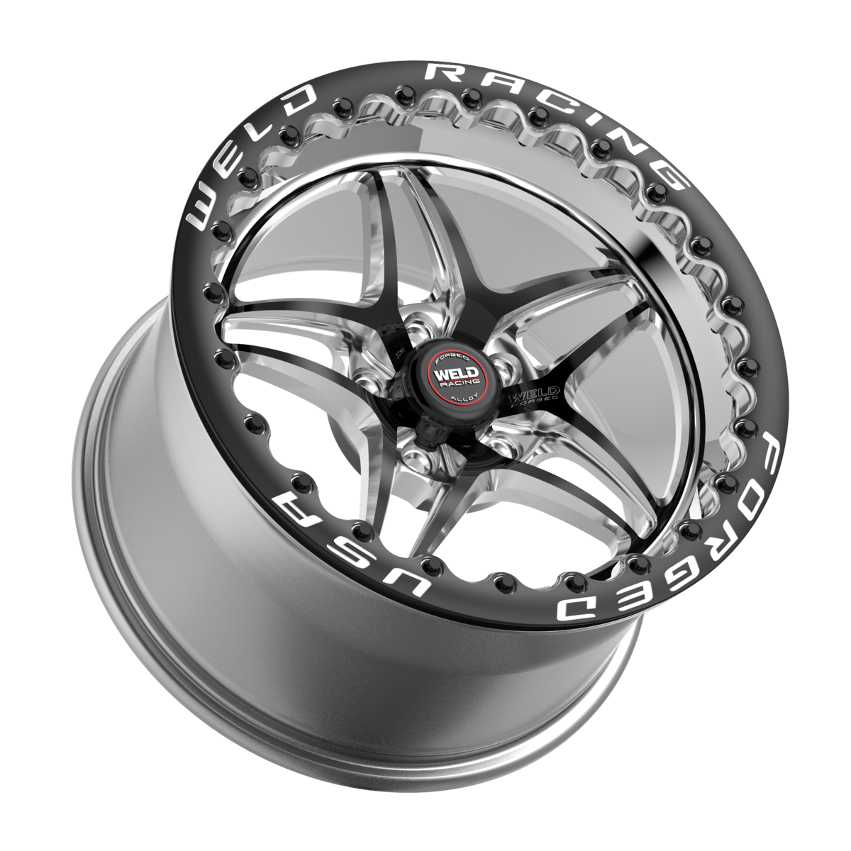 WELD Racing S81 Beadlock wheel Black Center - Polished Shell