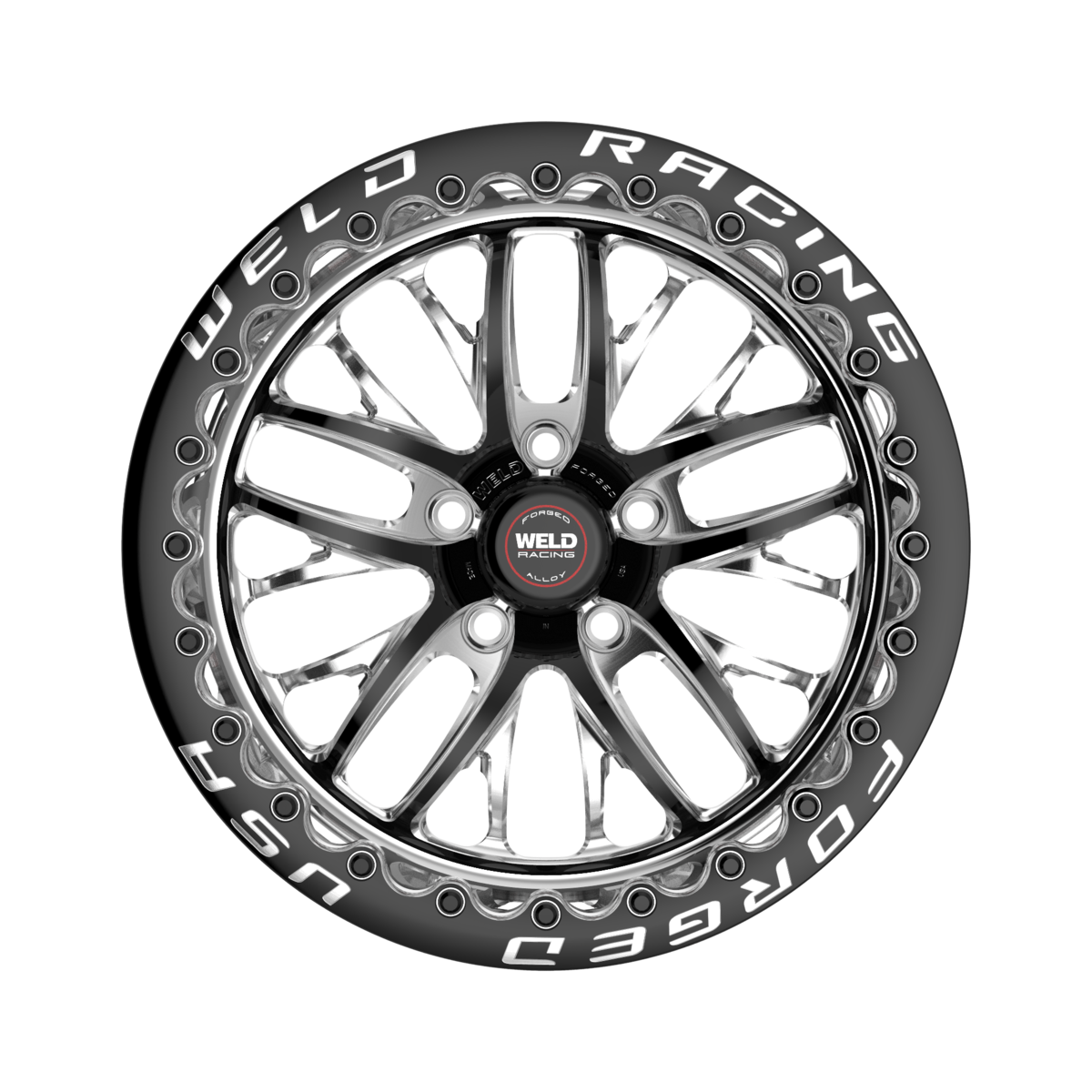 WELD Racing S82 Beadlock wheel Black Center - Polished Shell