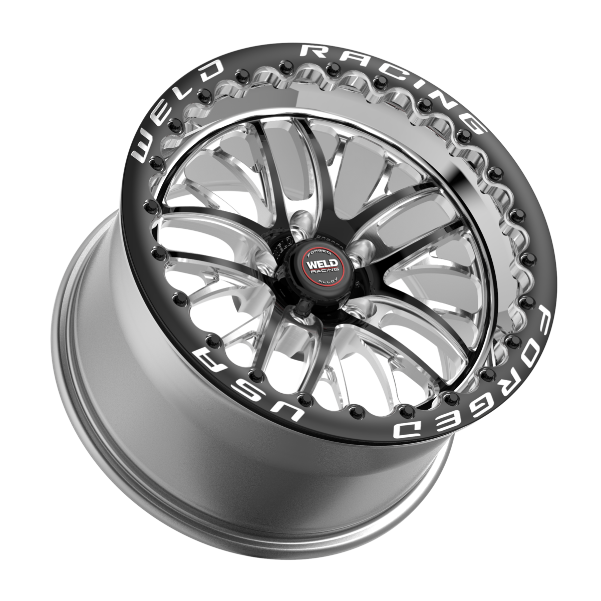 WELD Racing S82 Beadlock wheel Black Center - Polished Shell