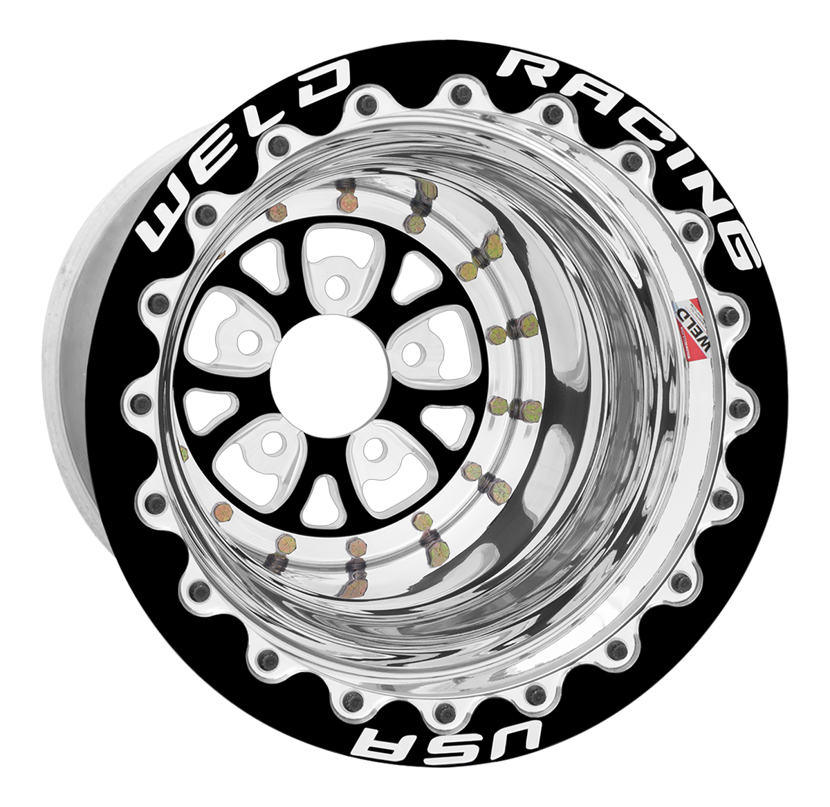 WELD Racing V-Series wheel Black Center - Polished Shell