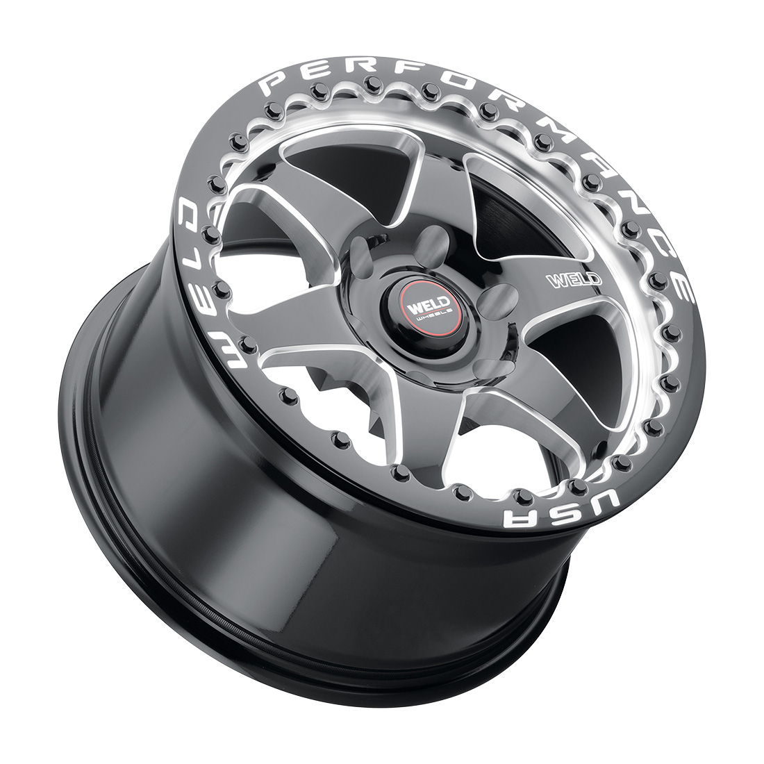 WELD Ventura 6 Beadlock wheel Gloss Black Milled