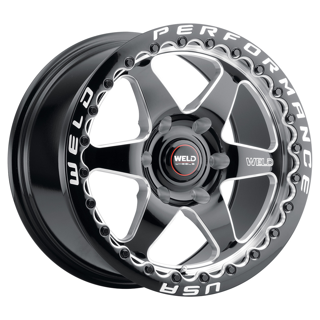 WELD Ventura 6 Beadlock wheel Gloss Black Milled