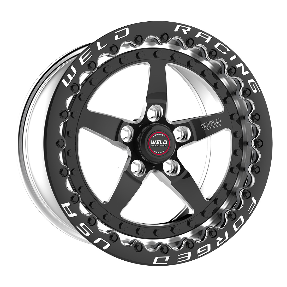 WELD Racing Weldstar Beadlock wheel Black Center - Polished Shell